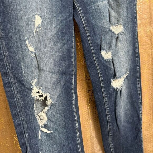 KanCan High Rise Ankle Skinny Stretch Jean Distressed Blue Size 28 - Picture 3 of 9